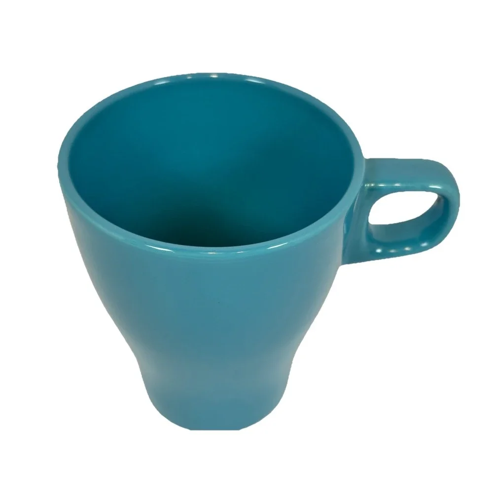 IKEA DINERA Turquoise Blue Coffee Mug Scandinavian Modern Tapered Ceramic Cup